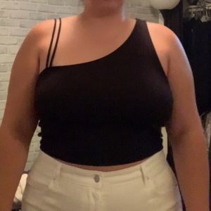 Asymmetrical crop top